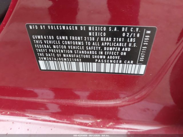 3VW267AJ9GM321062 Volkswagen Jetta 1.4t S