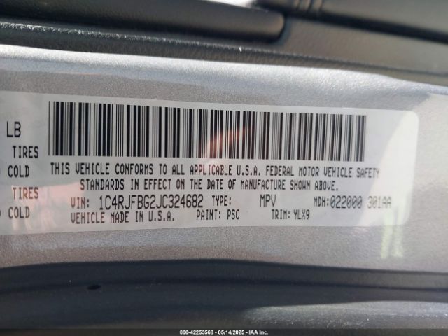 1C4RJFBG2JC324682 Jeep Grand Cherokee Sterling Edition 4x4