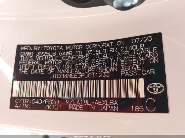 JTDB4MEE3PJ011233 Toyota m20a-fks