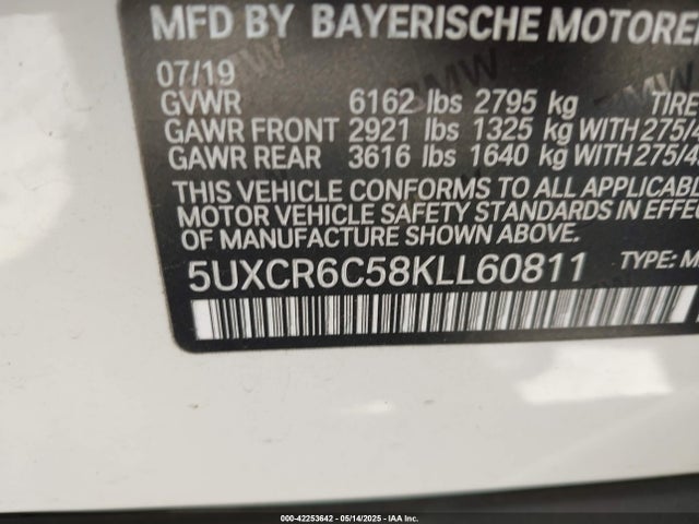 BMW X5 2019 5UXCR6C58KLL60811 Image 9
