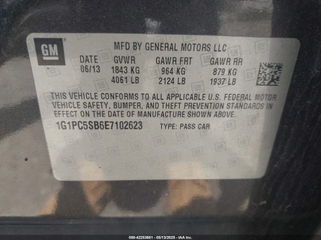 1G1PC5SB6E7102623 Chevrolet Cruze 1lt Auto