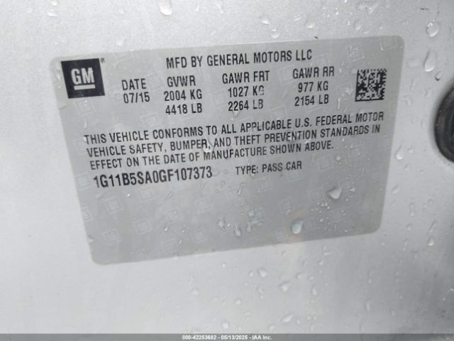 1G11B5SA0GF107373 Chevrolet Malibu Limited Ls