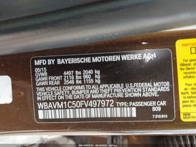 WBAVM1C50FV497972 BMW X1 Sdrive28i
