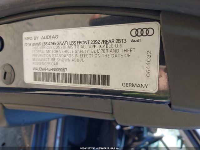 WAUENAF45HN009067 Audi A4 2.0t Premium