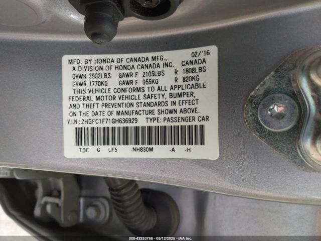 2016 HONDA CIVIC 2HGFC1F71GH636929 Photo 8