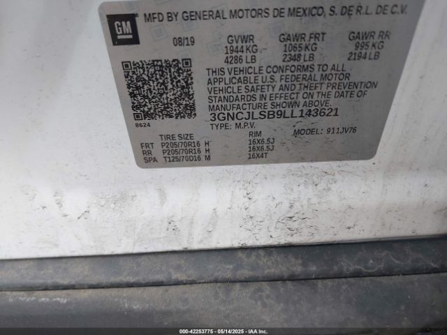 2020 CHEVROLET TRAX 3GNCJLSB9LL143621 Photo 8