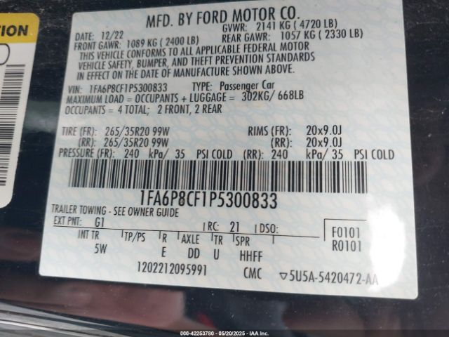 2023 FORD MUSTANG 1FA6P8CF1P5300833 Photo 8