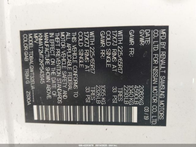 KNMAT2MT2KP543145 Nissan 2019