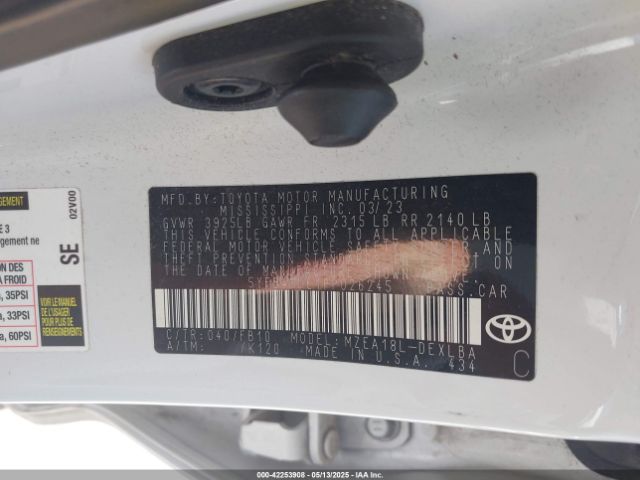 5YFB4MDE1PP026245 Toyota COROLLA LE