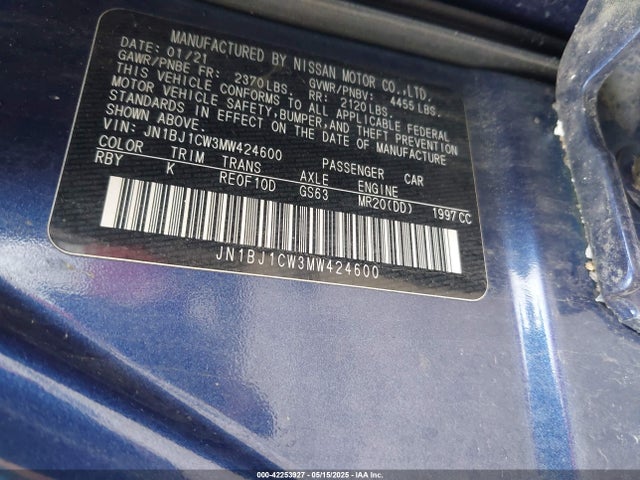 JN1BJ1CW3MW424600 Nissan Rogue Sport Sl Awd Xtronic Cvt