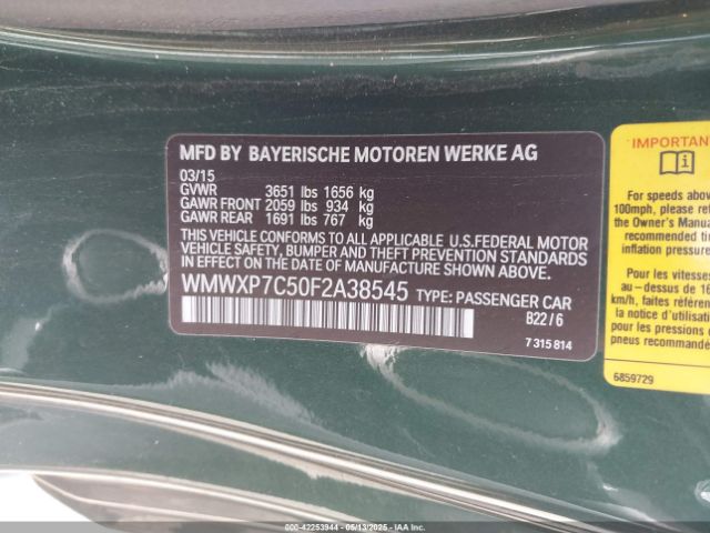 WMWXP7C50F2A38545 Mini Hardtop Cooper S