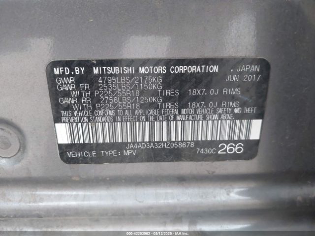 JA4AD3A32HZ058678 Mitsubishi Outlander Se/sel
