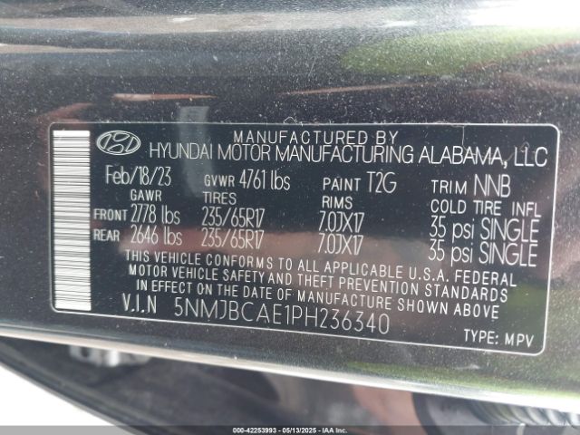 2023 HYUNDAI TUCSON 5NMJBCAE1PH236340 Photo 8