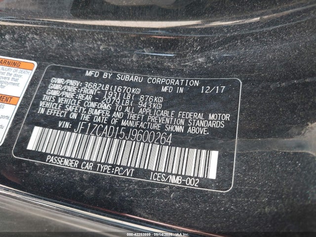 JF1ZCAD15J9600264 Subaru na