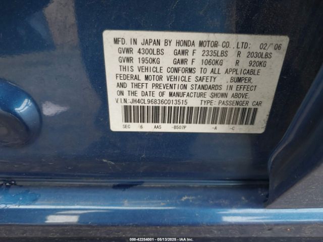 2006 ACURA TSX JH4CL96836C013515 Photo 8