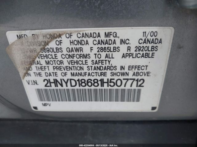 2001 ACURA MDX 2HNYD18681H507712 Photo 8