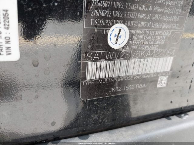 2019 LAND ROVER RANGE ROVER SPORT SALWV2SV8KA422054 Photo 8