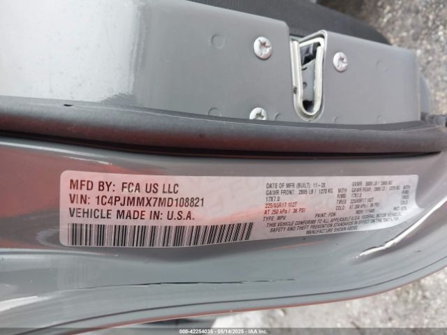 1C4PJMMX7MD108821 Jeep Cherokee Latitude Lux 4x4