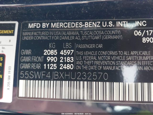 2017 MERCEDES-BENZ C 300 55SWF4JBXHU232570 Photo 8