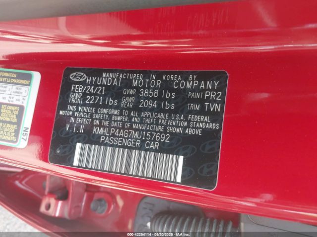 KMHLP4AG7MU157692 Hyundai Elantra Limited