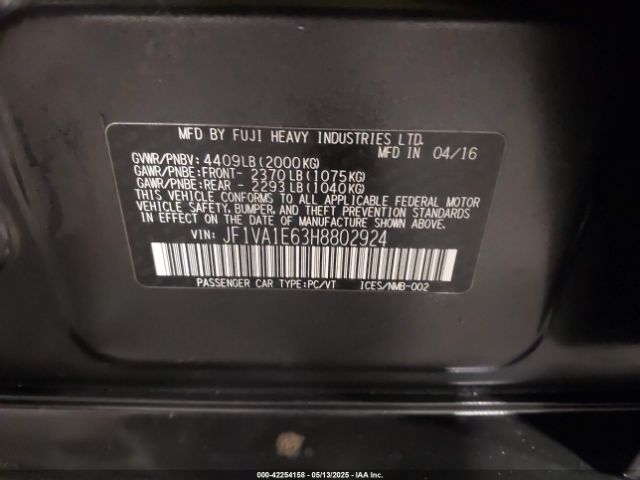 2017 SUBARU WRX JF1VA1E63H8802924 Photo 8