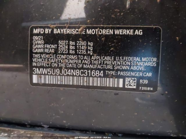 2022 BMW 3 SERIES 3MW5U9J04N8C31684 Photo 8