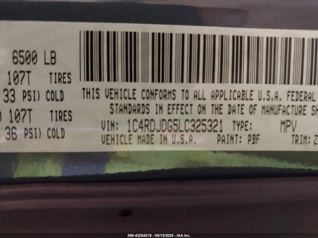 2020 DODGE DURANGO 1C4RDJDG5LC325321 Photo 8