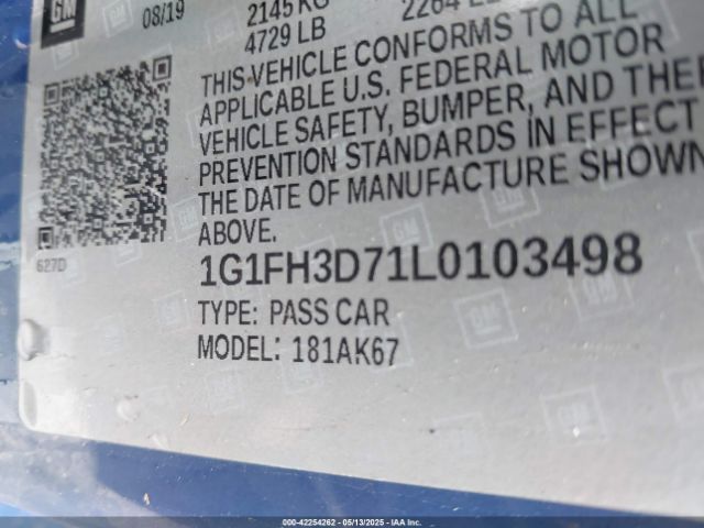 1G1FH3D71L0103498 Chevrolet Camaro Rwd  2ss