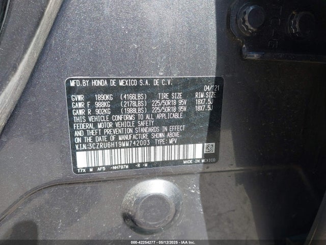 3CZRU6H19MM742003 Honda r18z9