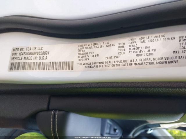1C4RJKBG8P8858824 Jeep Grand Cherokee L Limited 4x4