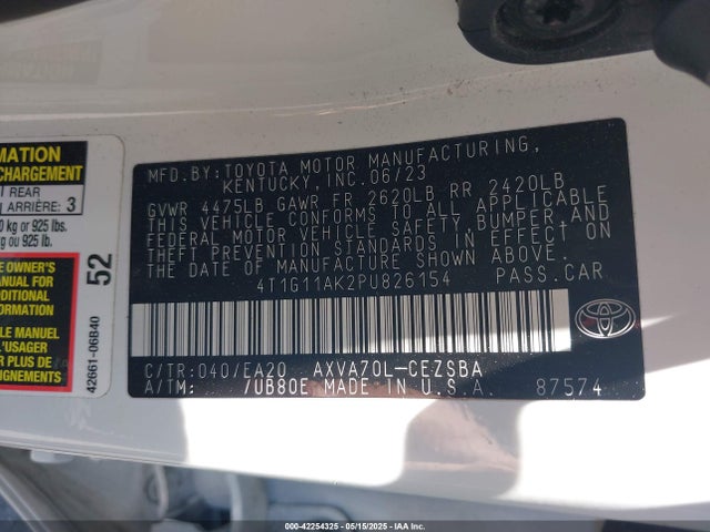 Toyota CAMRY SE 2023 4T1G11AK2PU826154 Image 9
