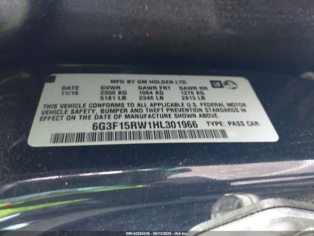 6G3F15RW1HL301966 Chevrolet SS