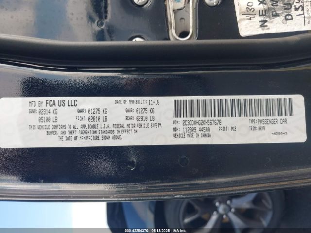 2C3CDXHG2KH567678 Dodge Charger Gt Rwd