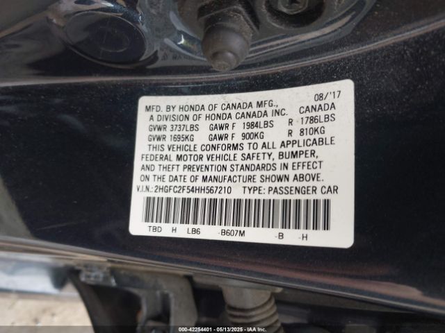 2HGFC2F54HH567210 Honda Civic Lx