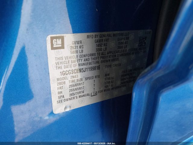 1GCGSCEN5J1199816 Chevrolet Colorado Lt
