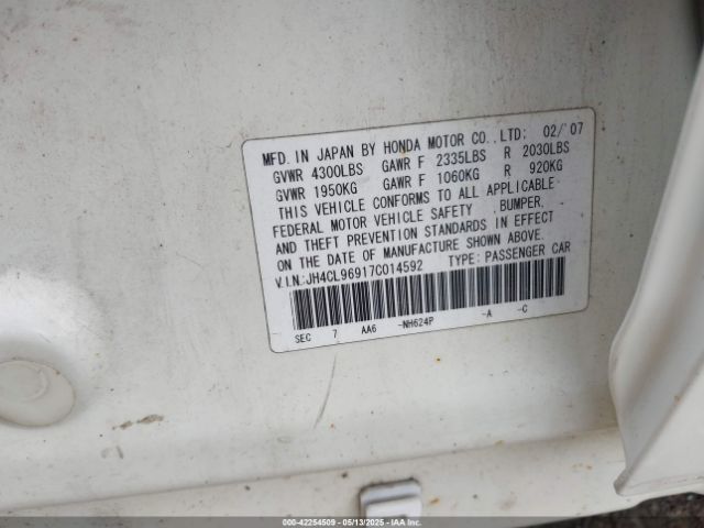 2007 ACURA TSX JH4CL96917C014592 Photo 8