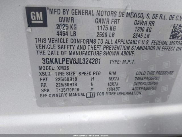 3GKALPEV6JL324281 GMC Terrain Slt