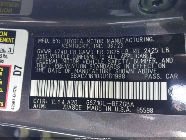 58ACZ1B10RU161988 Lexus 2gr-fks