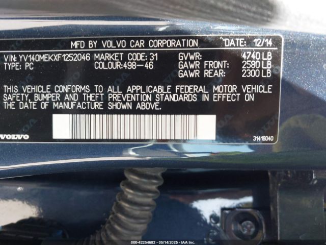 YV140MEKXF1252046 Volvo V60 T5 Premier