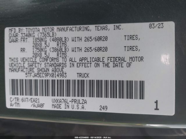 2023 TOYOTA TUNDRA 5TFJA5EC9PX014983 Photo 8