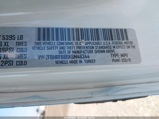 ZFBHRFBB6K6M46344 RAM Promaster City Tradesman Slt