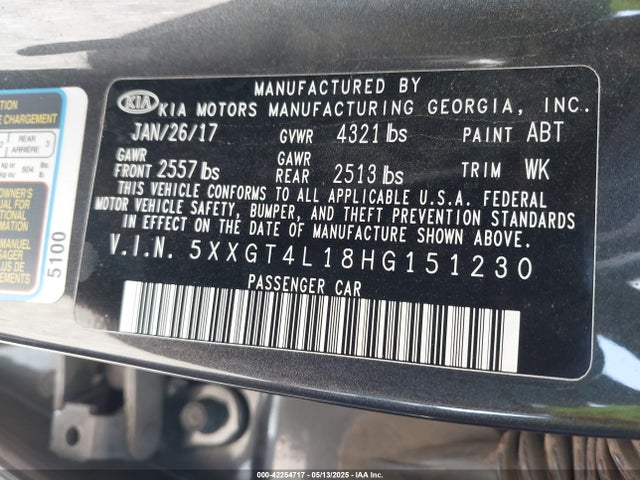 5XXGT4L18HG151230 KIA Optima Lx Turbo