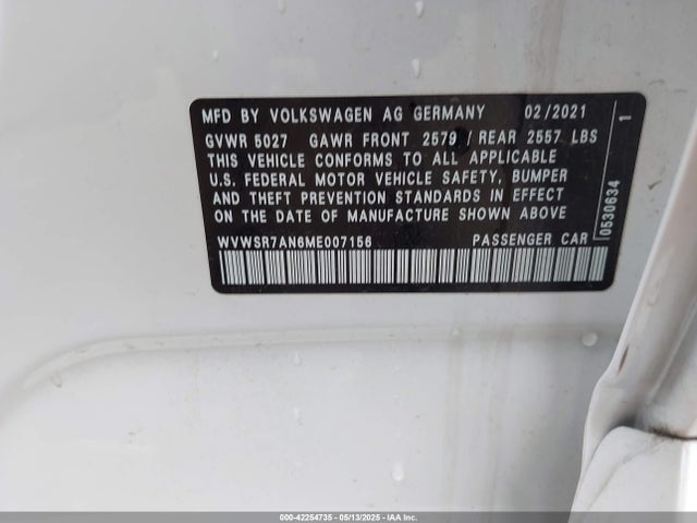 WVWSR7AN6ME007156 Volkswagen Arteon 2.0t Sel R-line