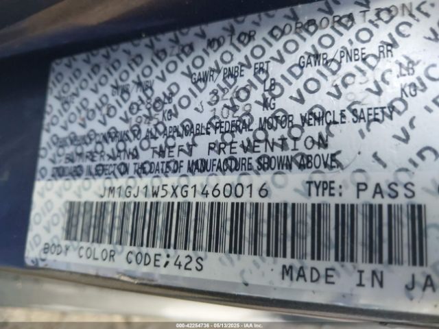 JM1GJ1W5XG1460016 Mazda Mazda6 I Grand Touring