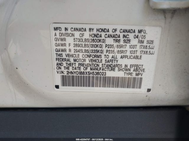 2005 ACURA MDX 2HNYD188X5H536023 Photo 8