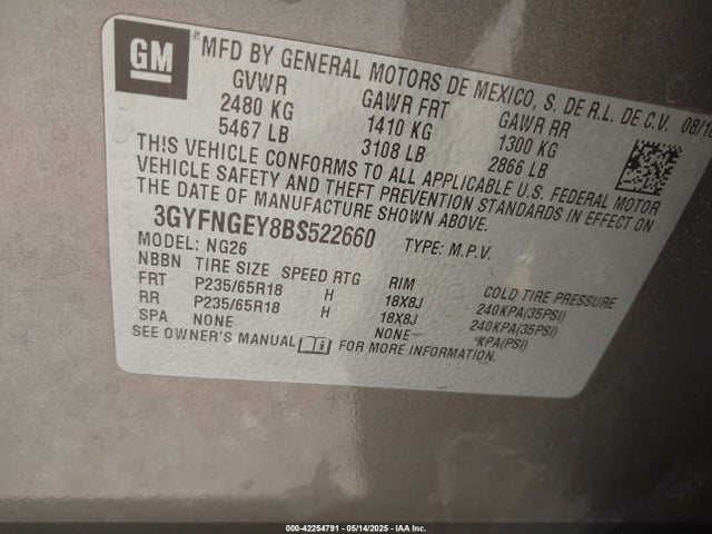 2011 CADILLAC SRX 3GYFNGEY8BS522660 Photo 8
