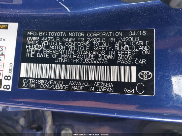 2018 TOYOTA CAMRY JTNB11HK7J3066378 Photo 8