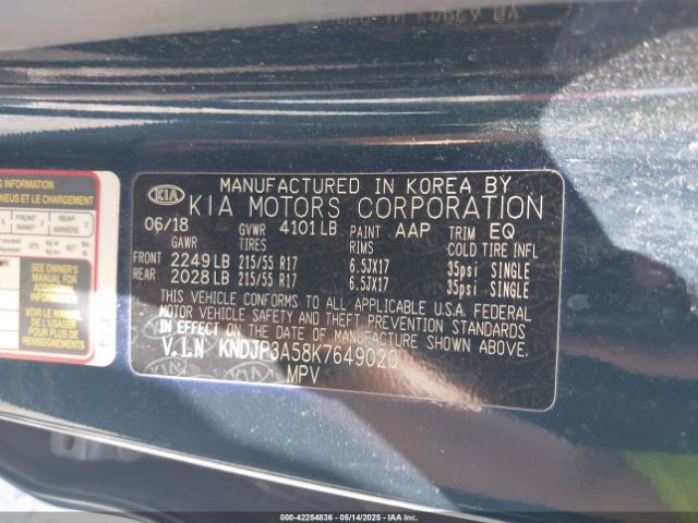KNDJP3A58K7649020 KIA SOUL +