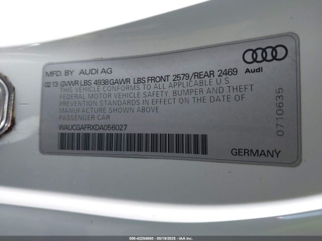 2013 AUDI S5 WAUCGAFRXDA056027 Photo 8
