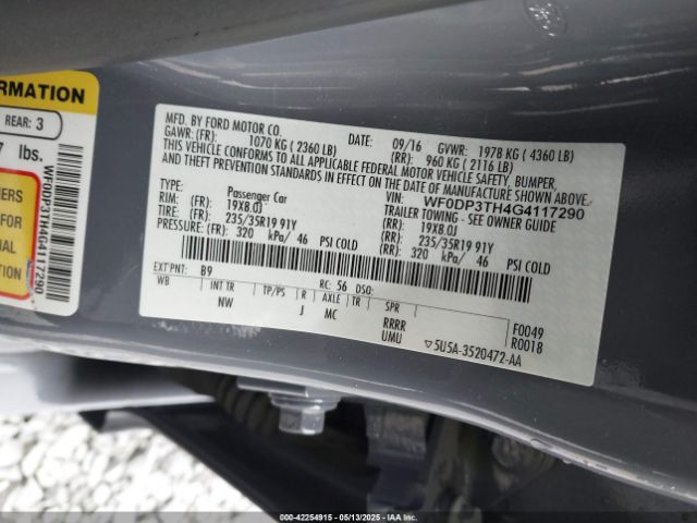 WF0DP3TH4G4117290 Ford FOCUS RS